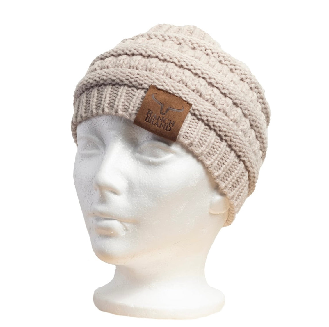 Bandeau Femme | Beige | Patch De Cuir