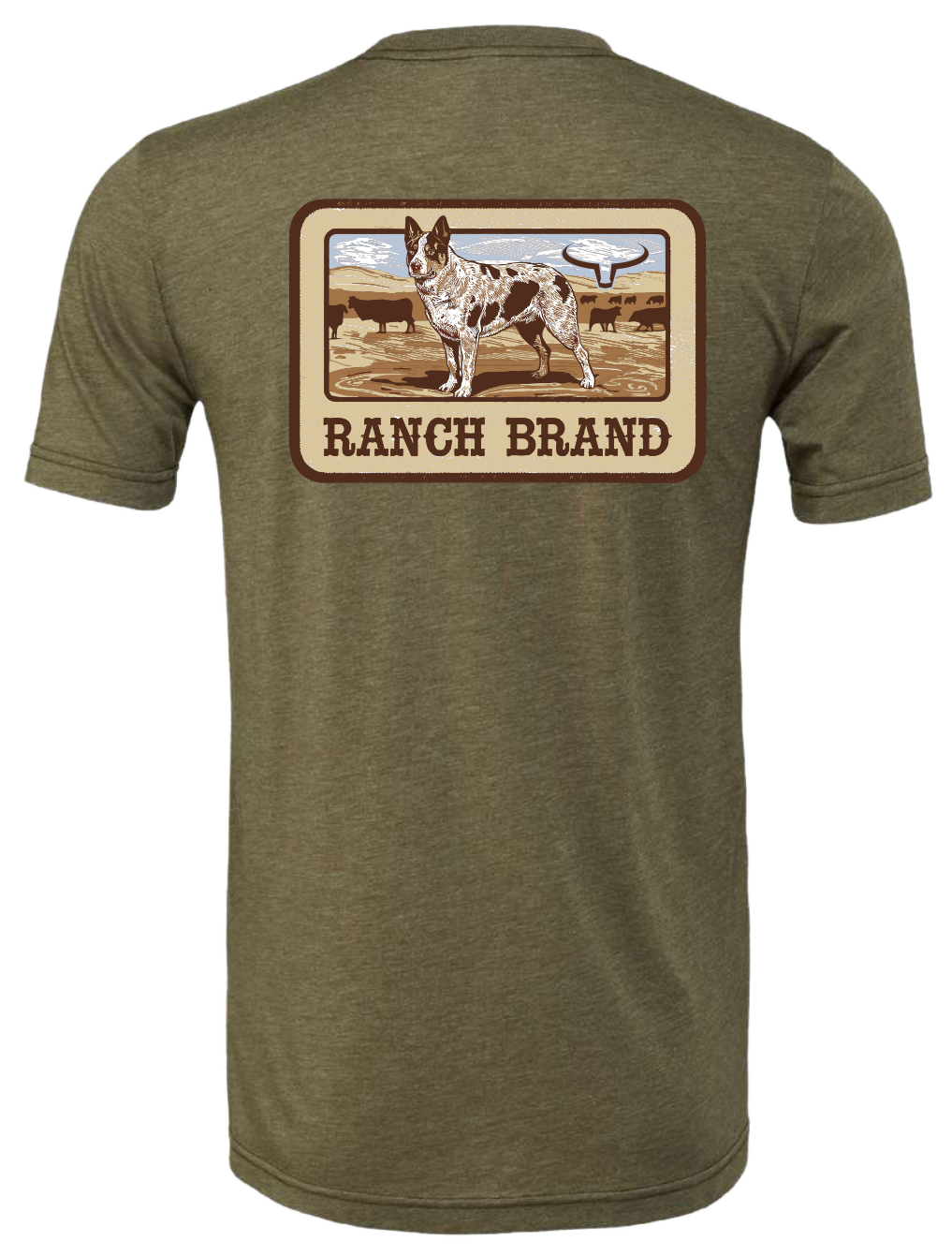Ranch Brand | T-Shirt Homme Cattle Dog back | Army