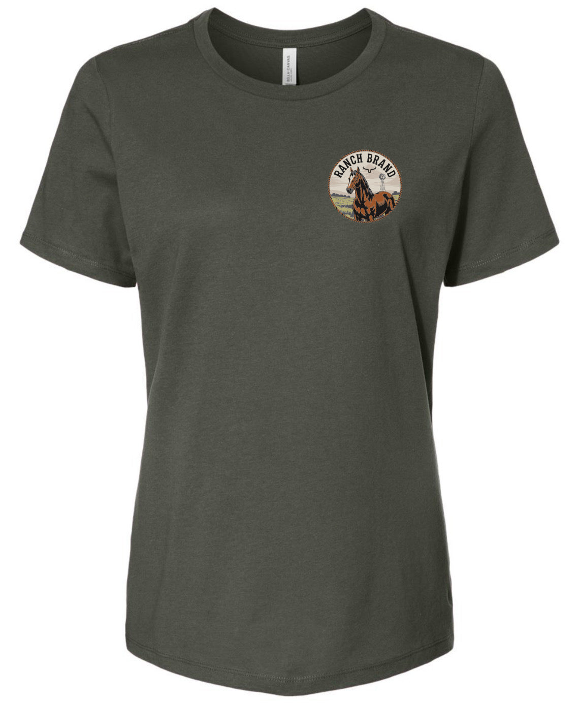 T-Shirt Femme Horse 7 Army front Ranch Brand