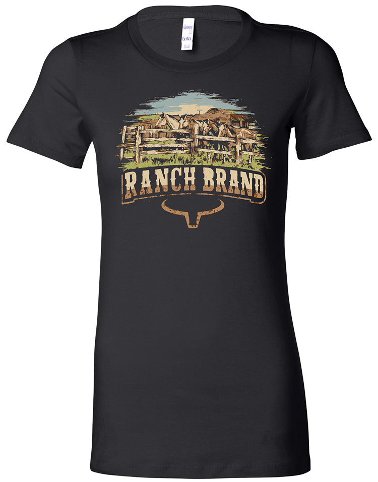 Ranch Brand | Women T-Shirt Hordse Ranch|Black