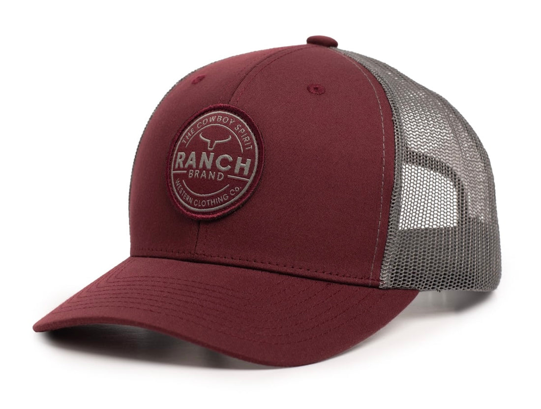 Casquette Patch Round | Bourgogne & Mesh Gris