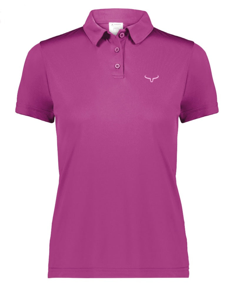 Polo western rose. Avec logo Ranch Brand blanc
