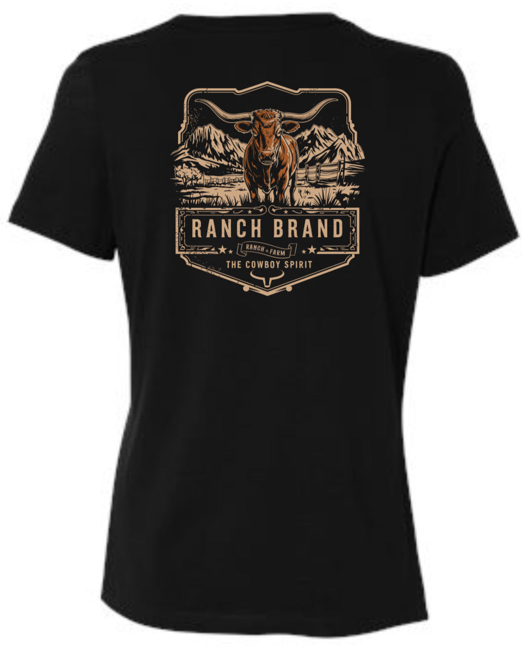 T-Shirt Femme Wild Steer Noir Ranch Brand