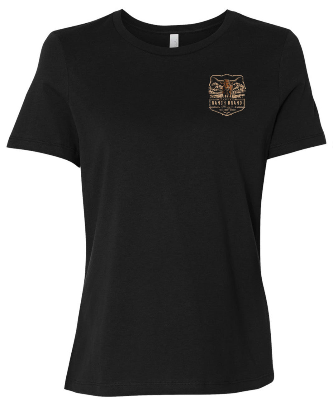 T-Shirt Femme Wild Steer Noir front Ranch Brand