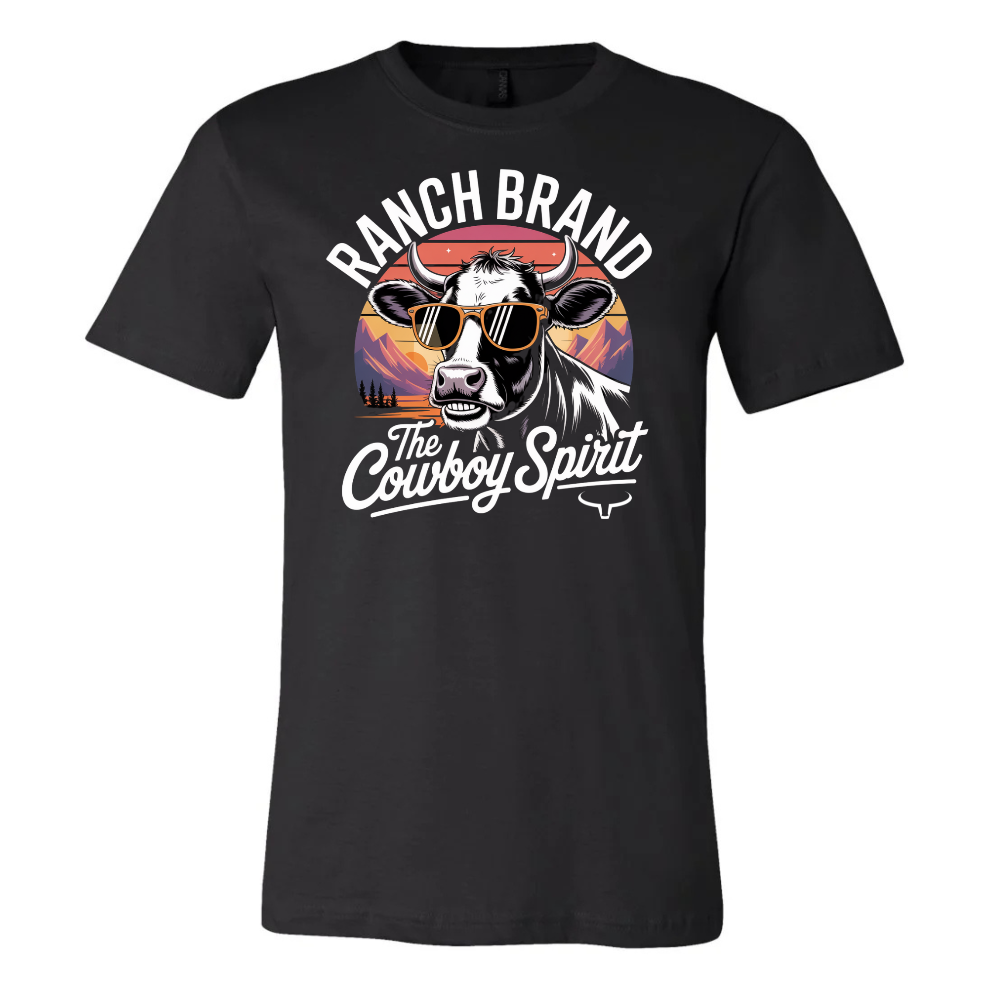 T-Shirt Homme Cool Cow 1 Black Ranch Brand