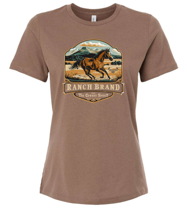 T-Shirt Femme Horse 6 Brun Ranch Brand