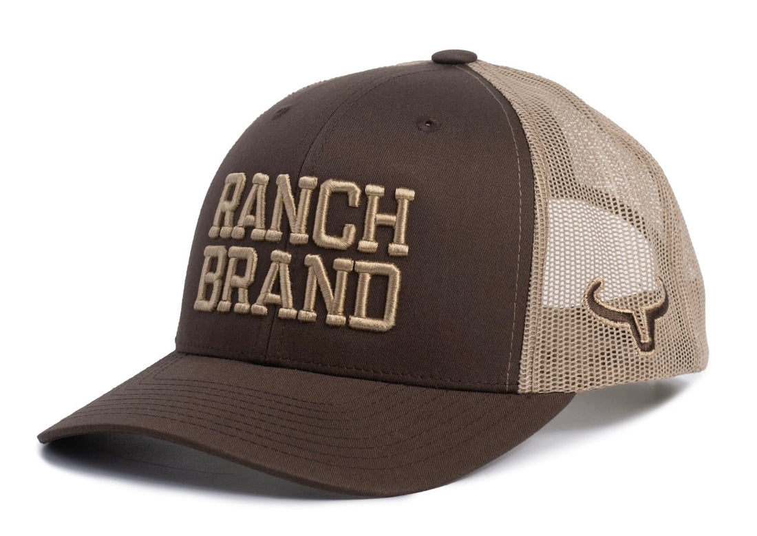 Casquette Big Ranch | Brun & Mesh Beige | Logo Gold