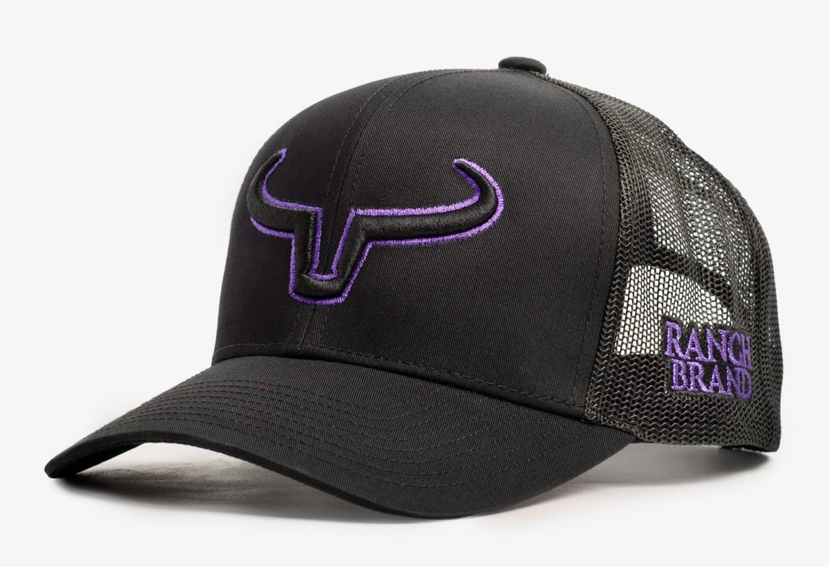 Rancher | Noir & Mesh Noir | Logo Noir & Mauve