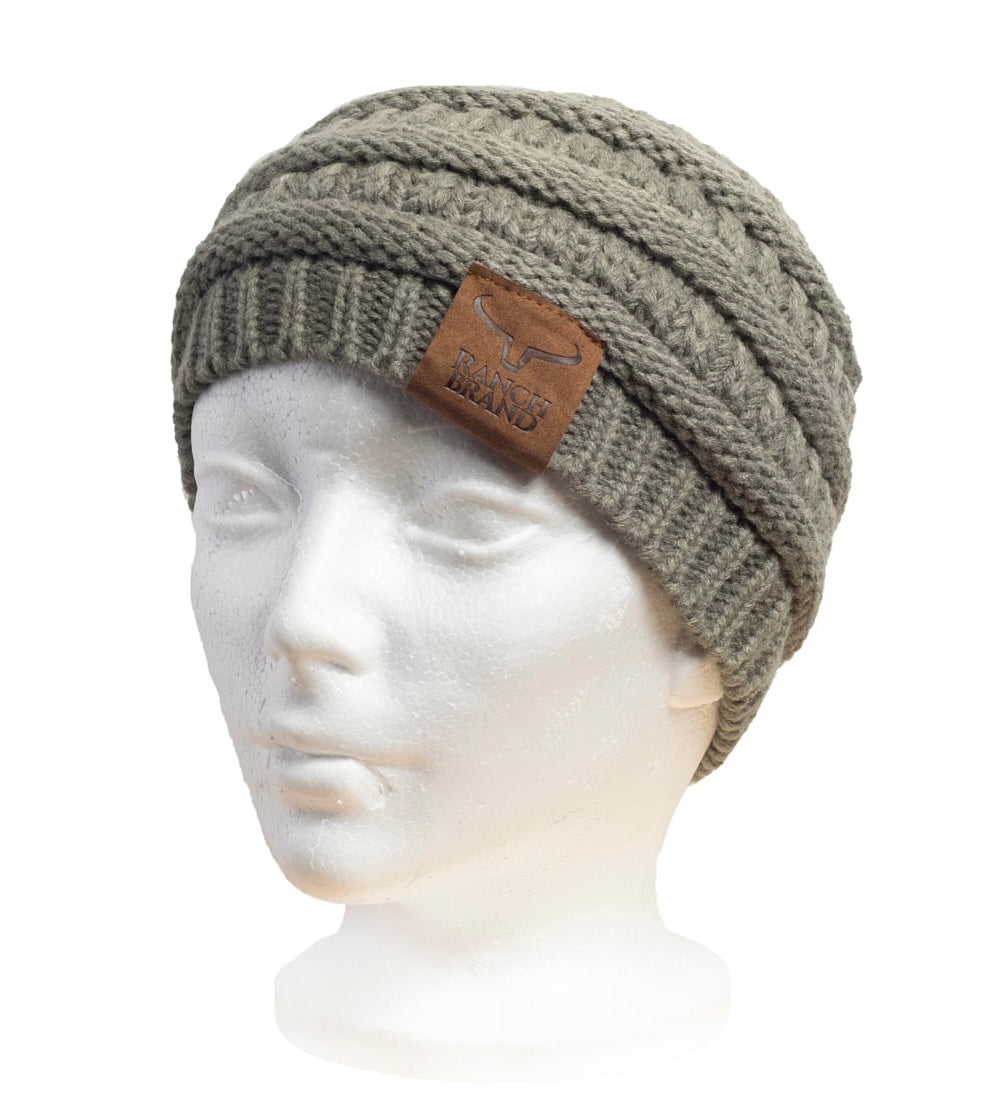 Bandeau Femme porté | Taupe | Patch De Cuir