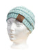 Bandeau Femme porté | Turquoise Mix  | Patch De Cuir