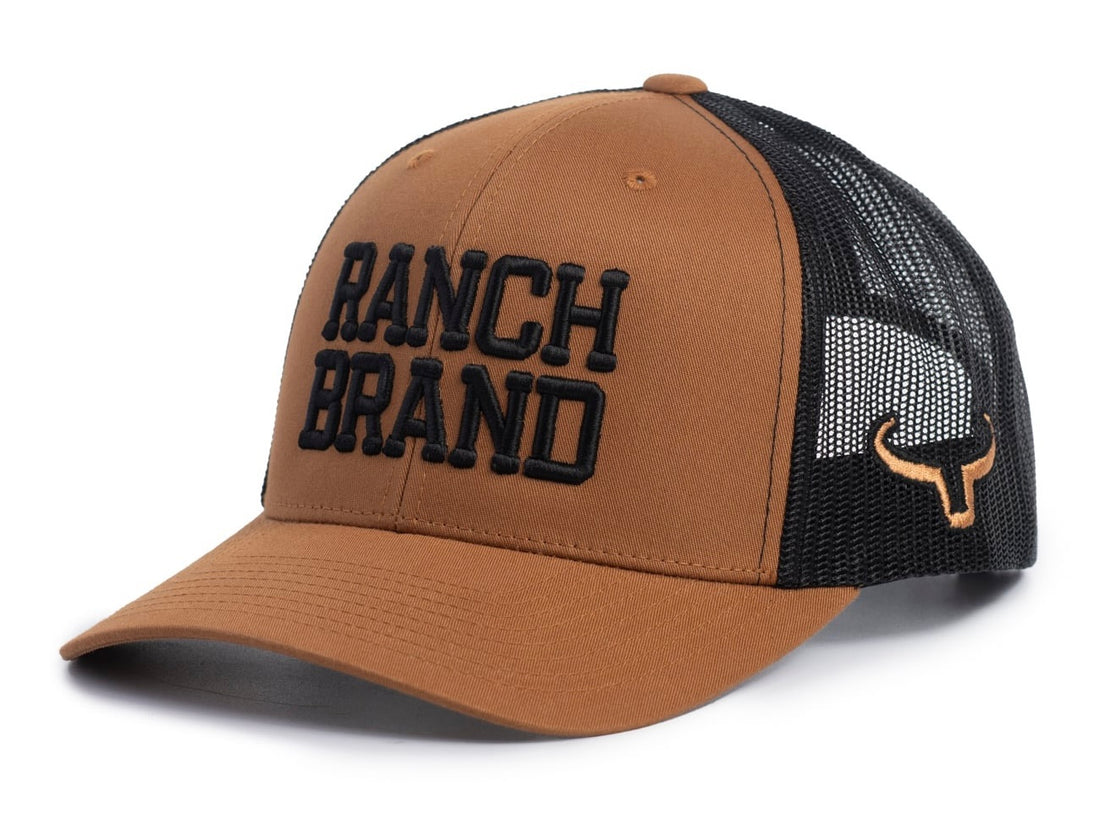 Casquette Big Ranch | Camel & Mesh Noir | Logo Noir