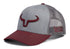 Casquette Rancher | Charcoal / Bourgogne & Mesh Gris | Logo Bourgogne & Gris