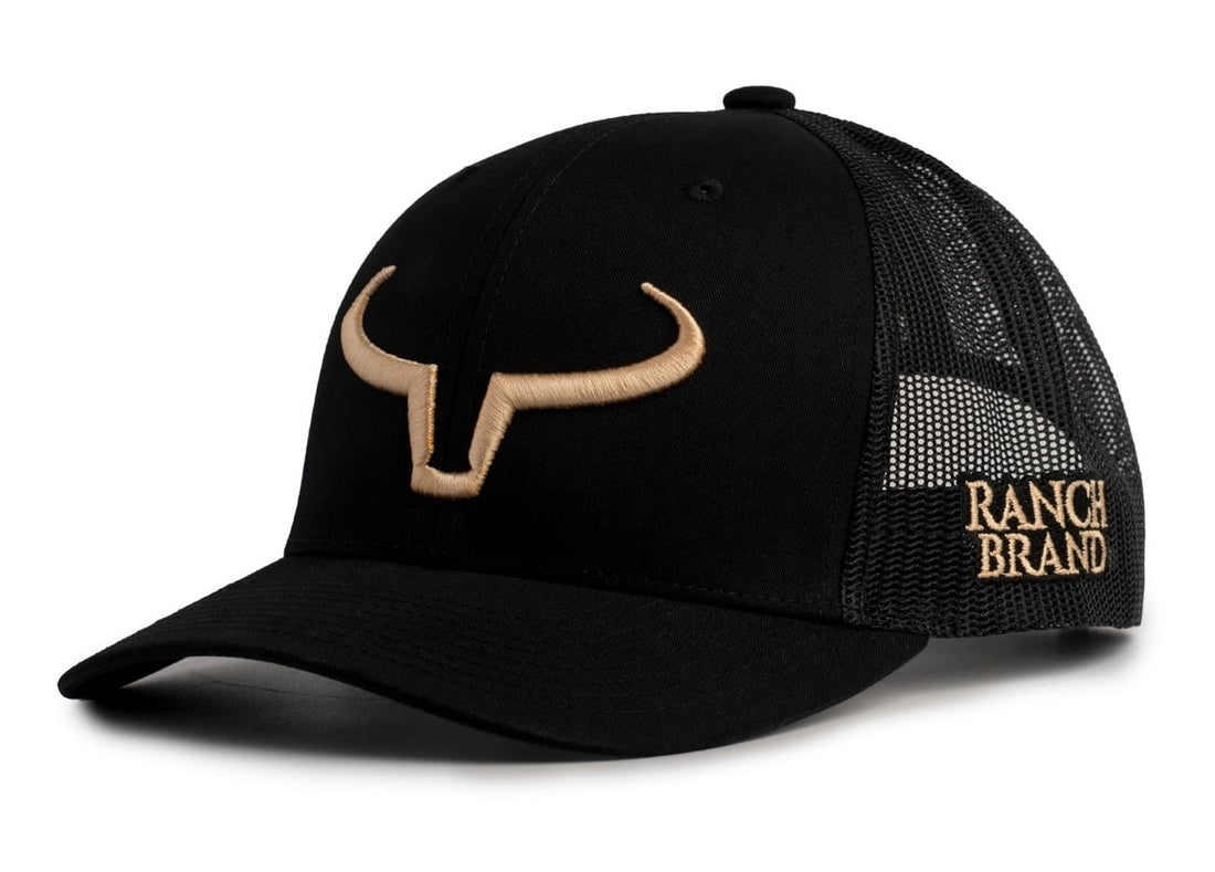 Casquette Rancher | Noir & Mesh Noir | Logo Gold