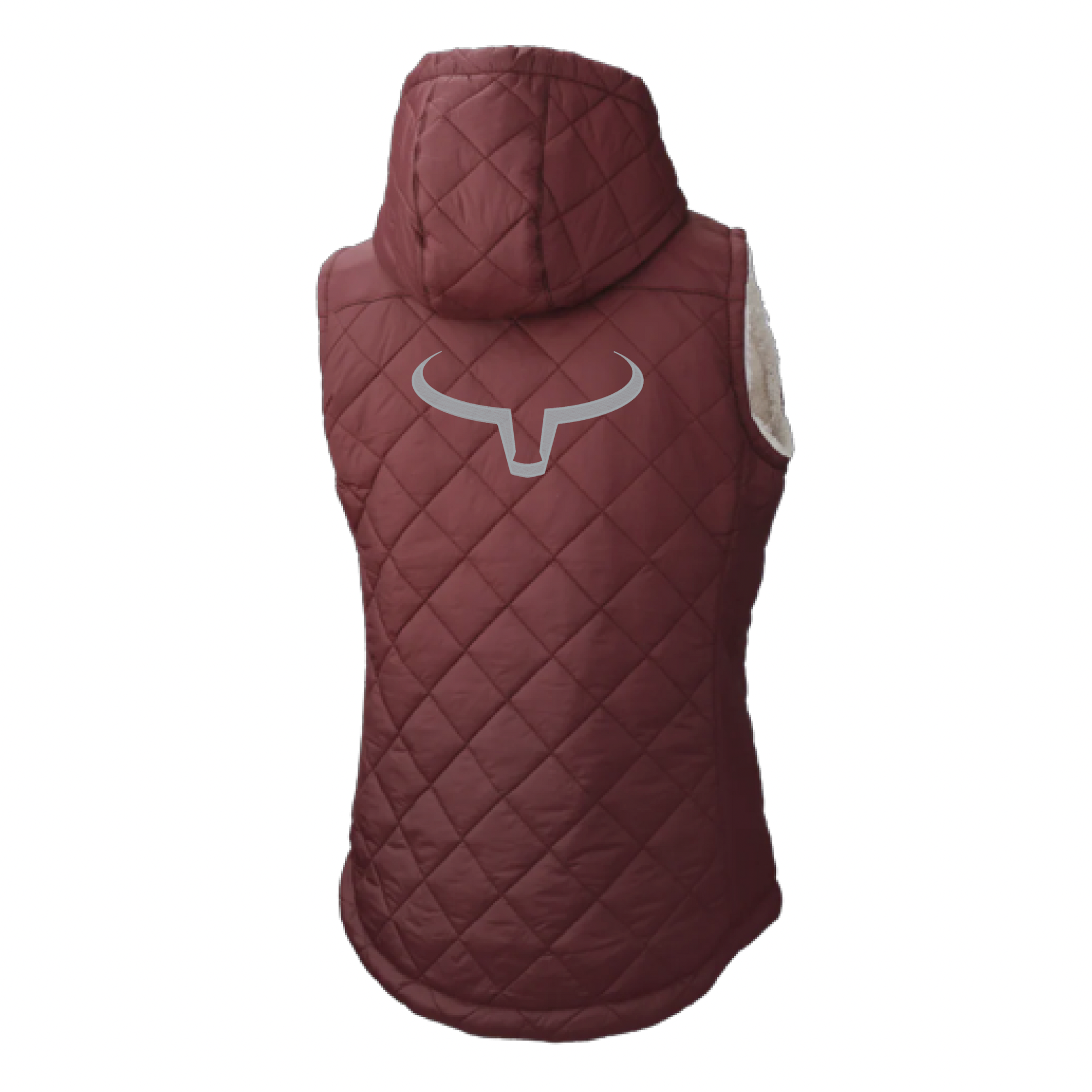 Ranch Brand | Veste matelassée à doublure Sherpa pour Femme | Bourgogne Logo Silver