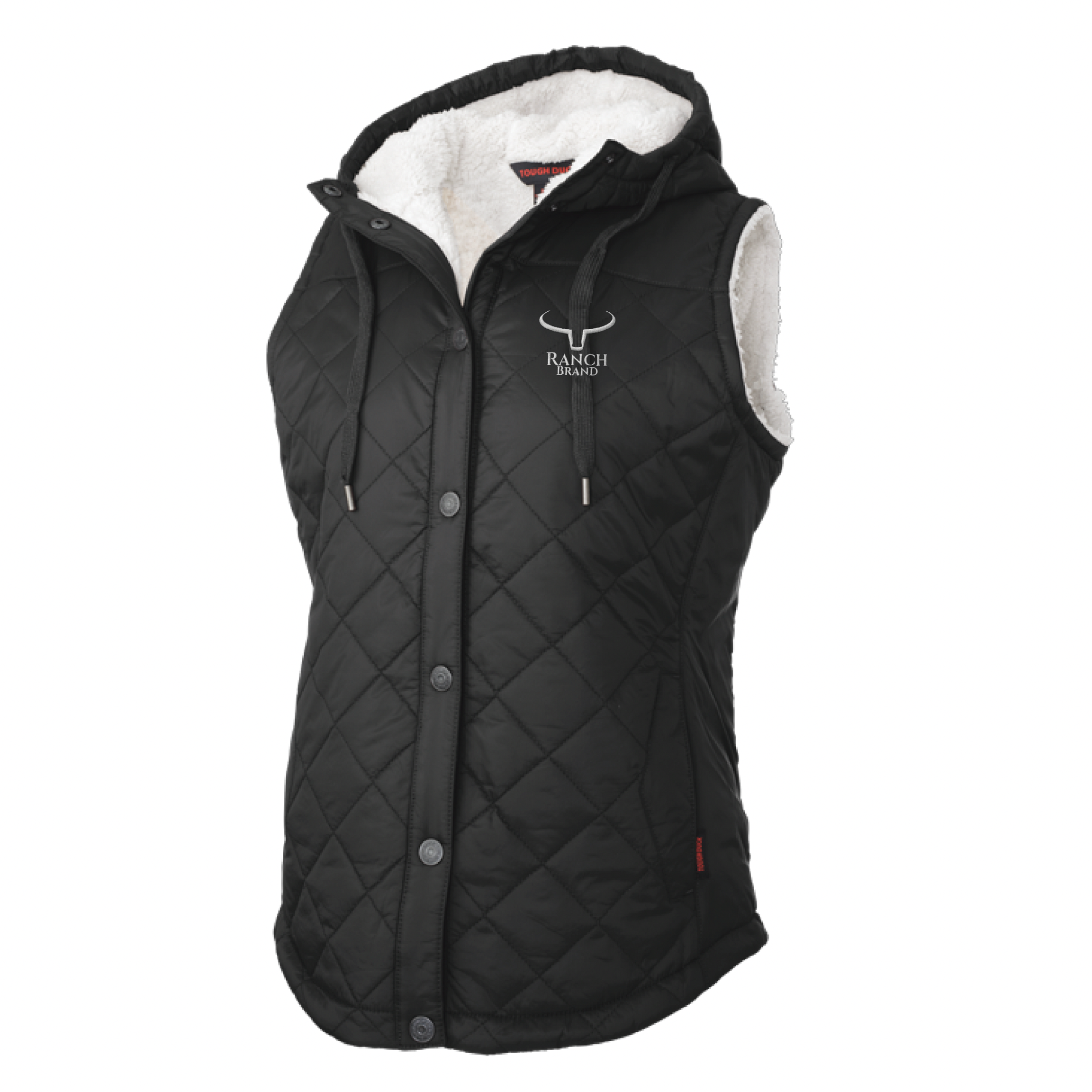 Ranch Brand | Veste matelassée à doublure Sherpa pour Femme | Noir Logo Silver