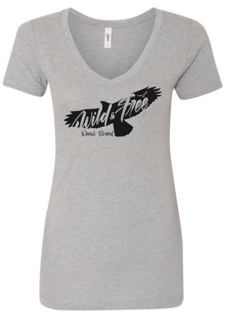 T-shirt western gris, avec graphique noir
