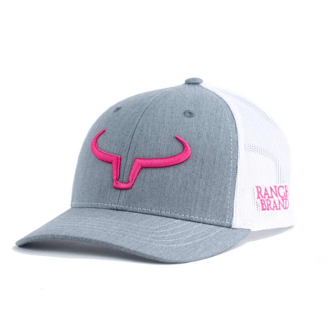 Child Rancher | Gray & White Mesh | Logo Pink