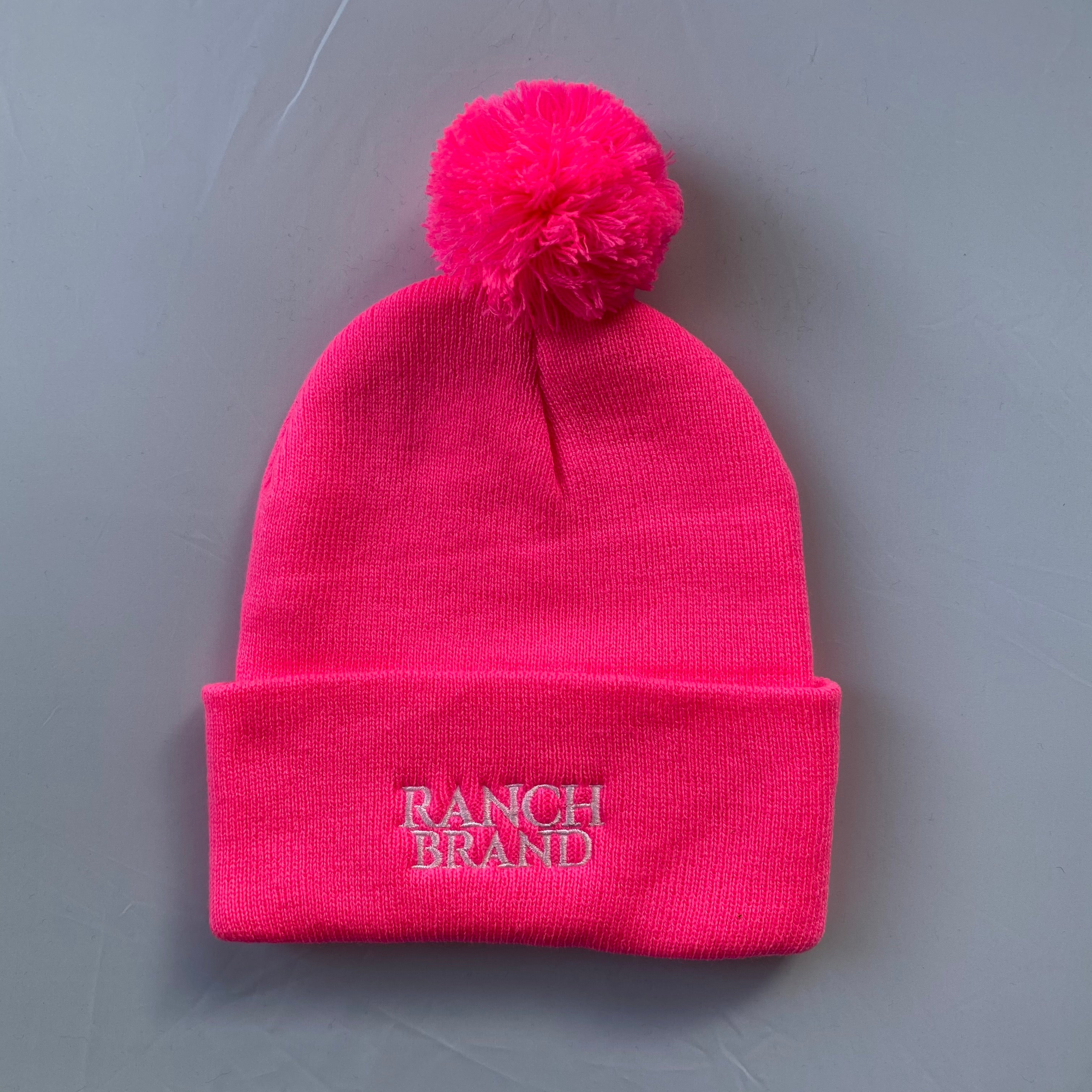 Pompom Hat | Pink & Pink Fold | Logo Silver