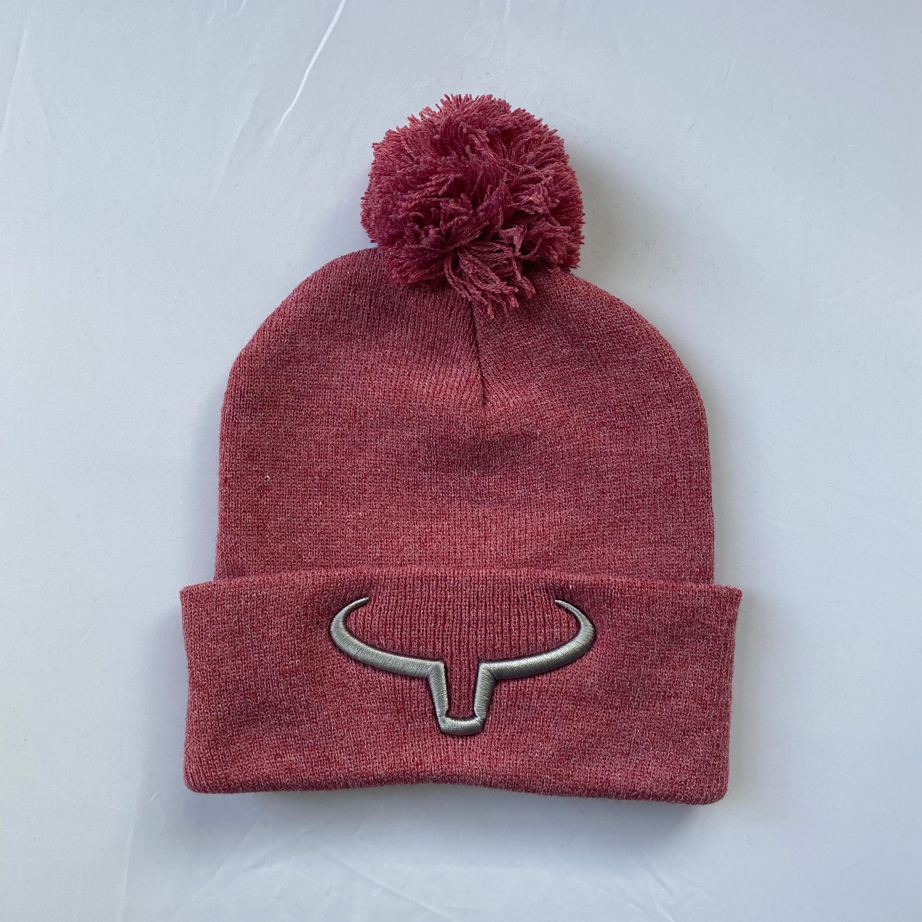 Pompom Hat | Red Cardinal & Red Fold Cardinal | Logo Silver