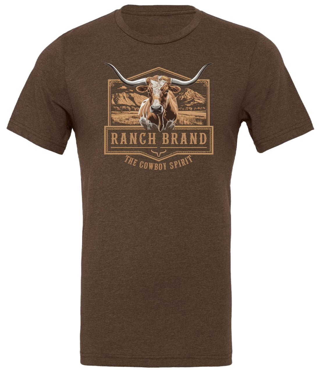 Ranch Brand | T-Shirt Homme Longhorn 8 | Brun