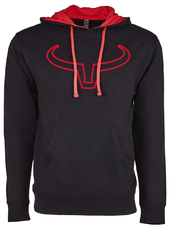 Ranch Brand | Lightweight Unisex Outline Hoodie  | Black &amp; Red