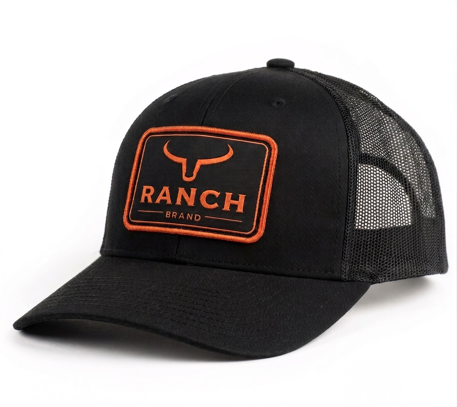 Casquette Patch 3 | Noir &amp; Mesh Noir | Orange