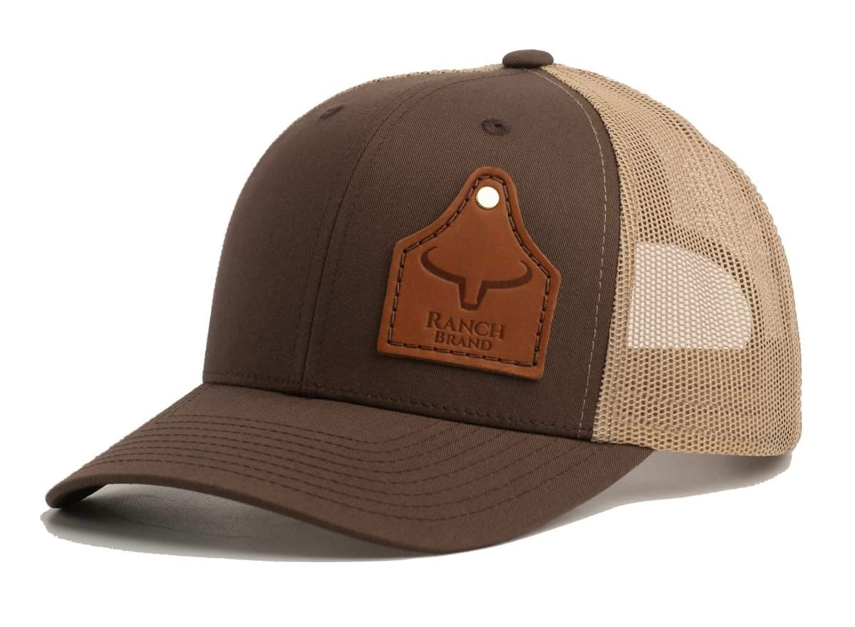 Casquette de camionneur western, de couleur beige et marron