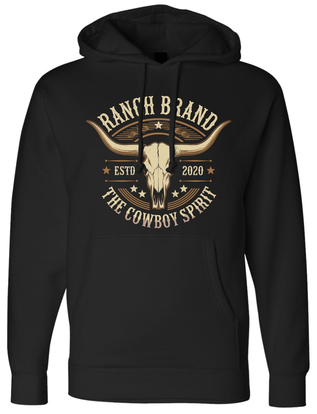 Ranch Brand | Unisex Hoodie Skull 4  | Black