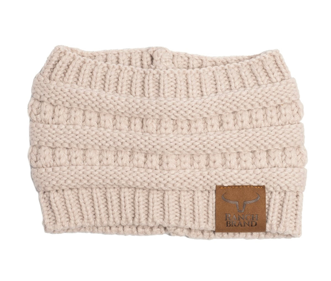 Bandeau Femme | Beige  | Patch De Cuir