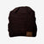 Ponytail beanie | Brown | Leather Patch