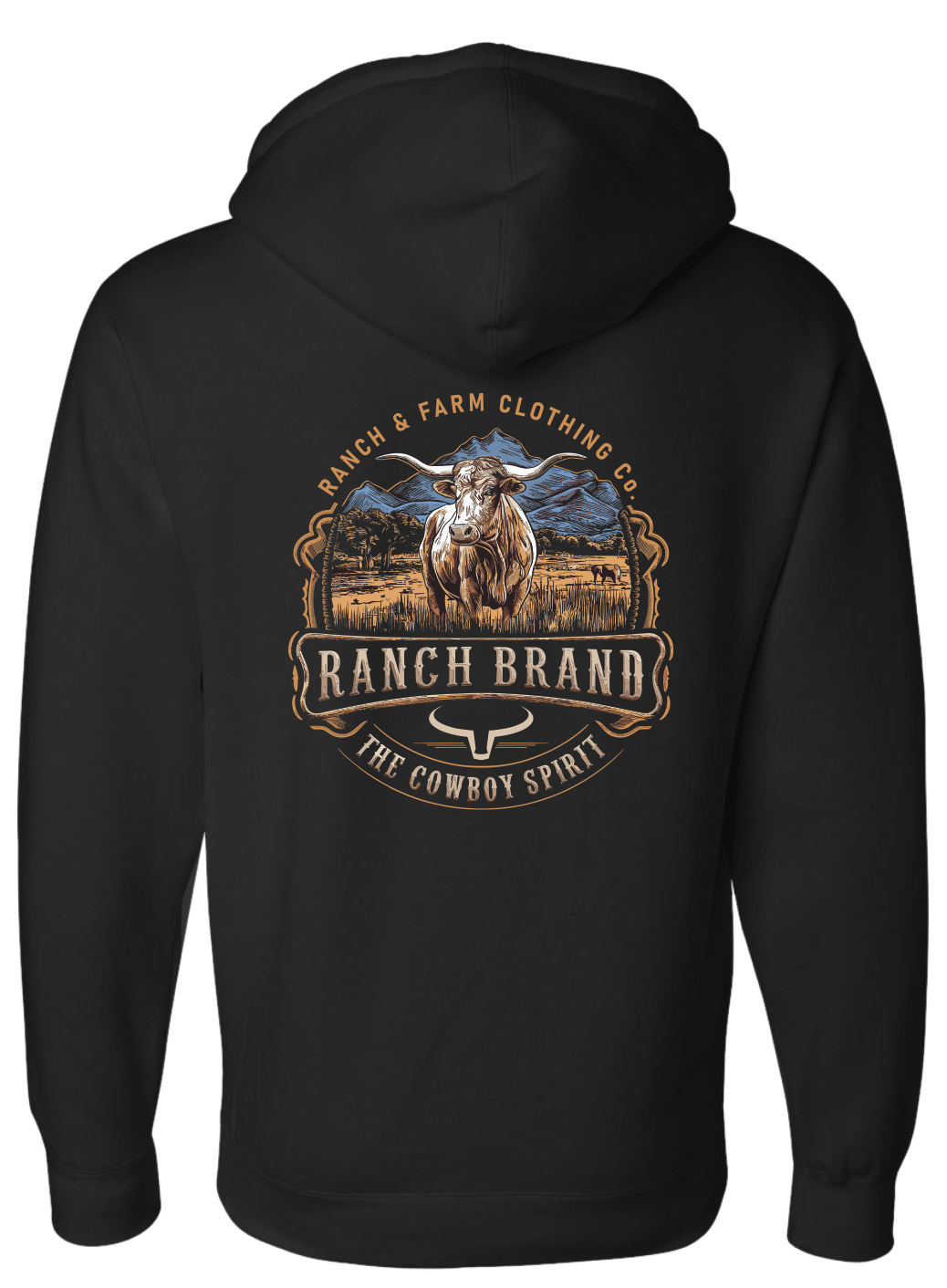 Ranch Brand | Hoodie Unisexe Longhorn 6 | Noir