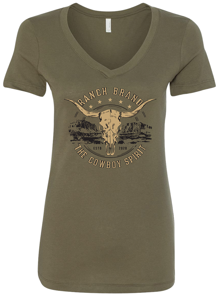 Ranch Brand | Women T-Shirt Skull 3 | Army