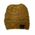Ponytail beanie | Mustard Mix Color | Leather Patch