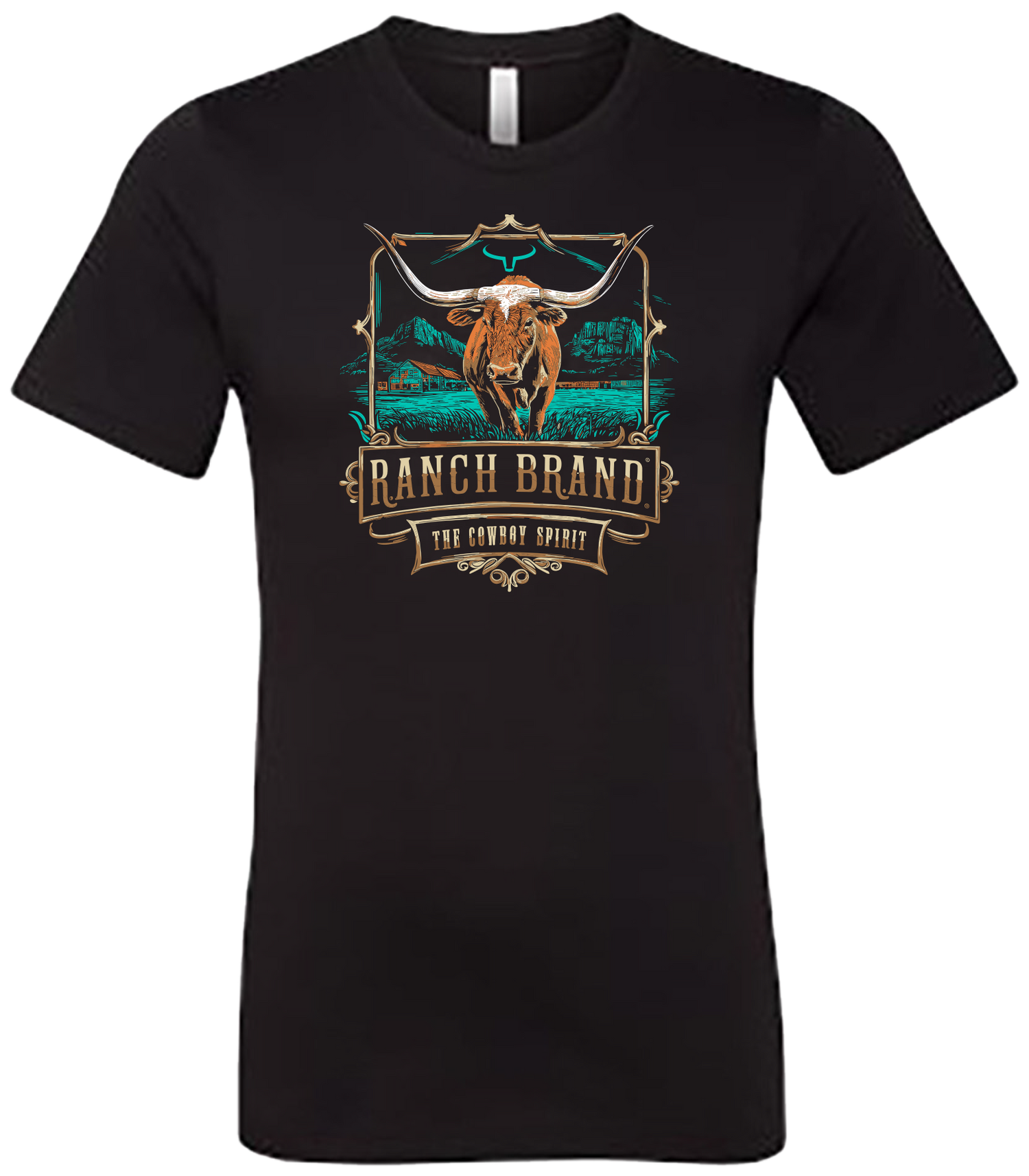 Ranch Brand | T-Shirt Homme Longhorn 4 | Noir