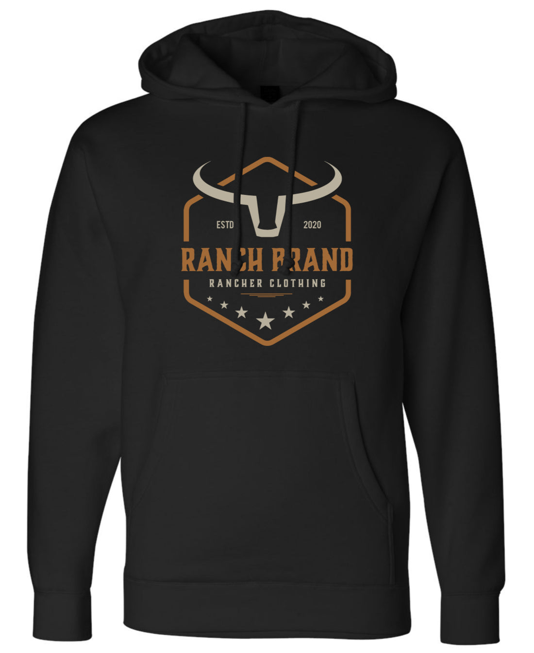 Ranch Brand | Hoodie Unisexe Lozange  | Noir &amp; Cuivre