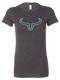 Ranch Brand | Woman T-Shirt Outline | Dark Gray & Turquoise