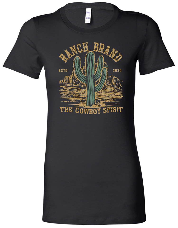 Ranch Brand | T-Shirt Femme Cactus 2 | Noir