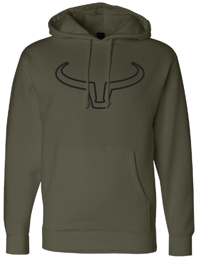 Ranch Brand | Hoodie Unisexe Outline  | Army &amp; Noir