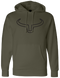 Ranch Brand | Hoodie Unisexe Outline  | Army & Noir