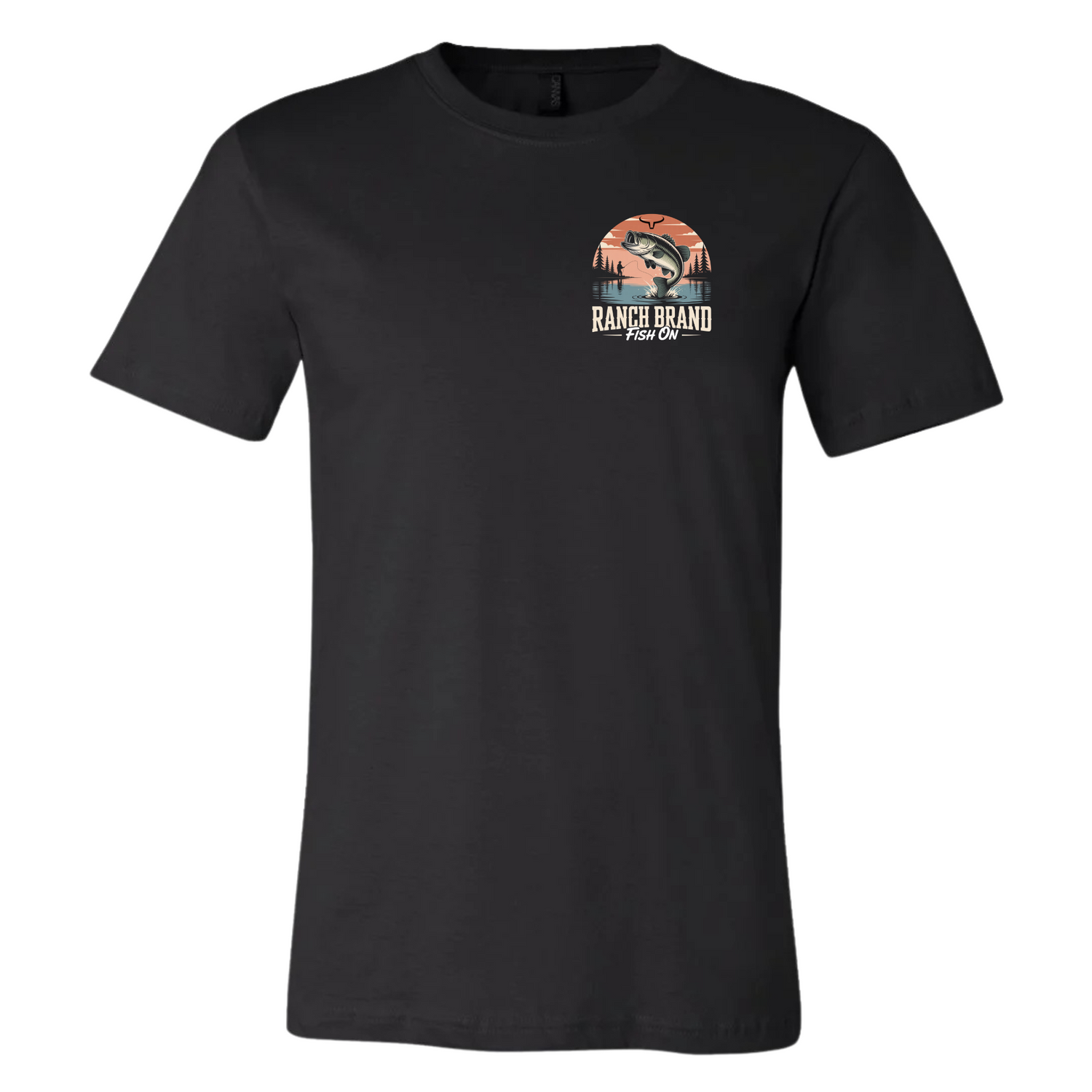 T-Shirt Homme Fish On 1 Black front Ranch Brand