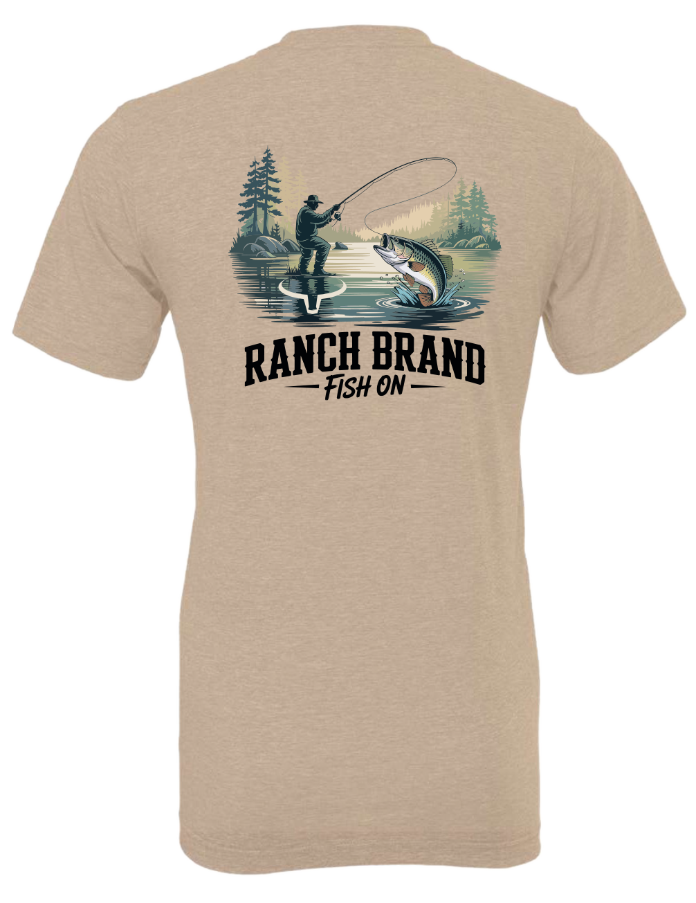 Ranch Brand | T-Shirt Homme Fish On 5 | Tan