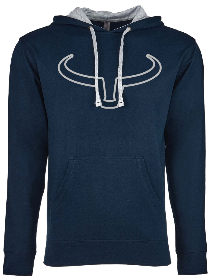 Ranch Brand | Lightweight Unisex Outline Hoodie  | Navy &amp; Gray