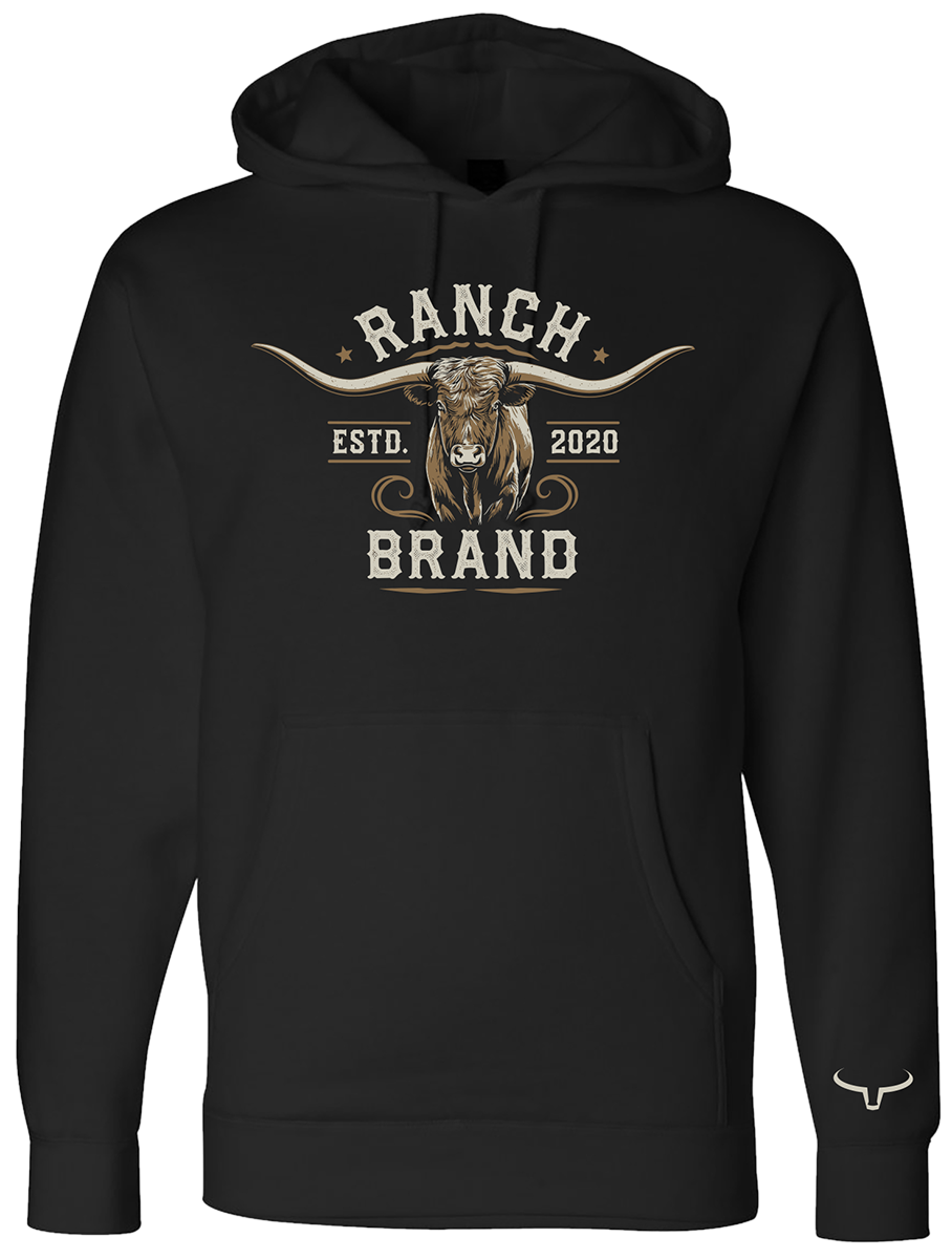 Ranch Brand | Hoodie Unisexe Steer 3  | Noir