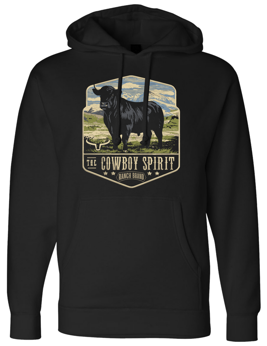 Ranch Brand | Unisex Hoodie Steer 2 | Black