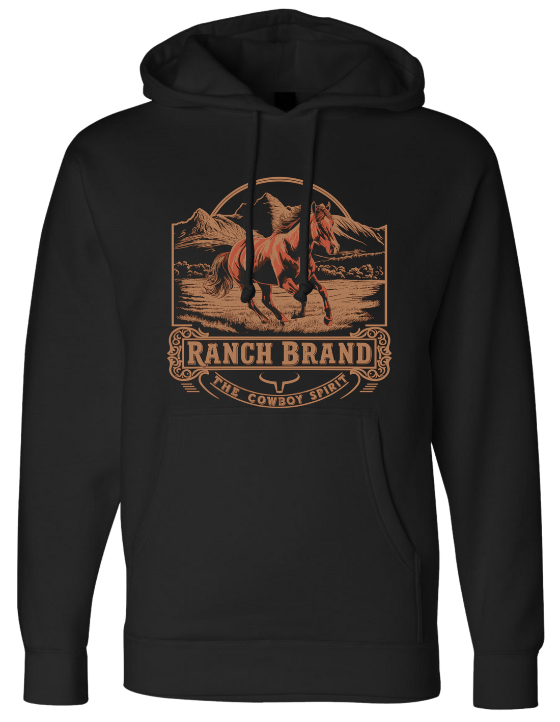 Ranch Brand | Unisex Horse 2 Hoodie | Black