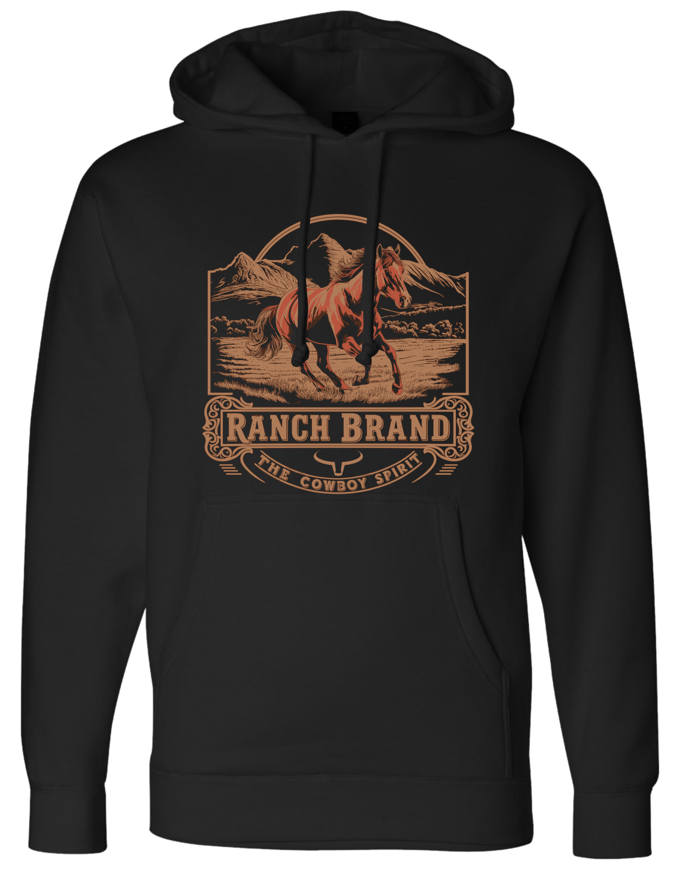 Ranch Brand | Unisex Horse 2 Hoodie | Black