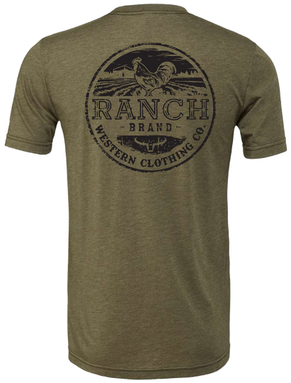 Ranch Brand  Men T-Shirt Rooster 2 | Army