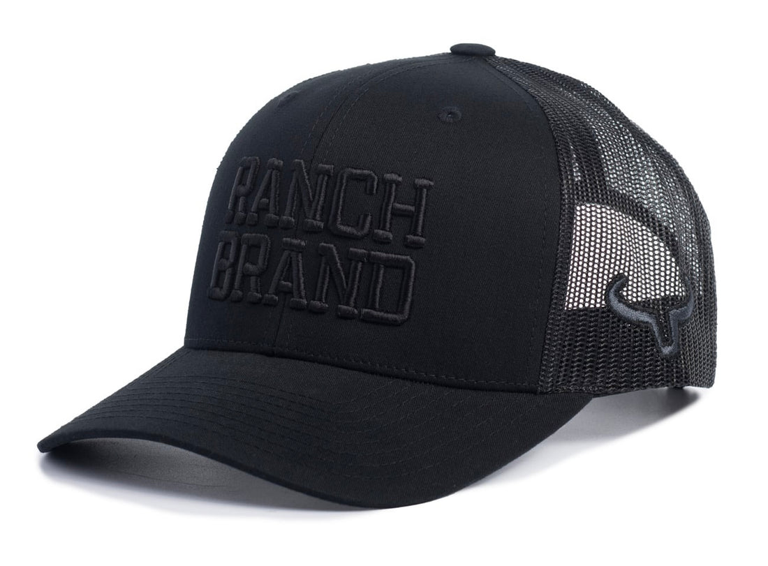 Casquette Big Ranch | Noir &amp; Mesh Noir | Logo Noir