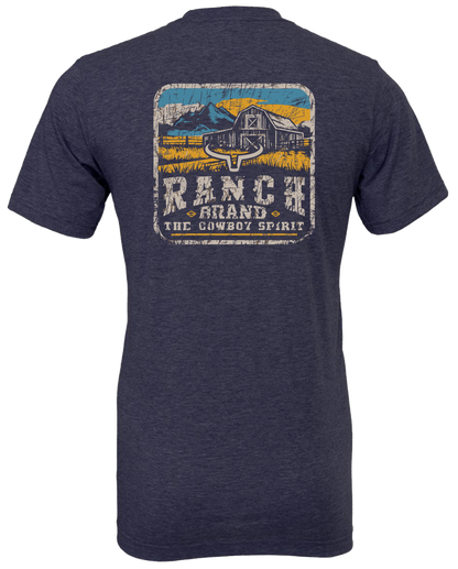 Ranch Brand | Men T-Shirt Barn 3 | Blue Gray