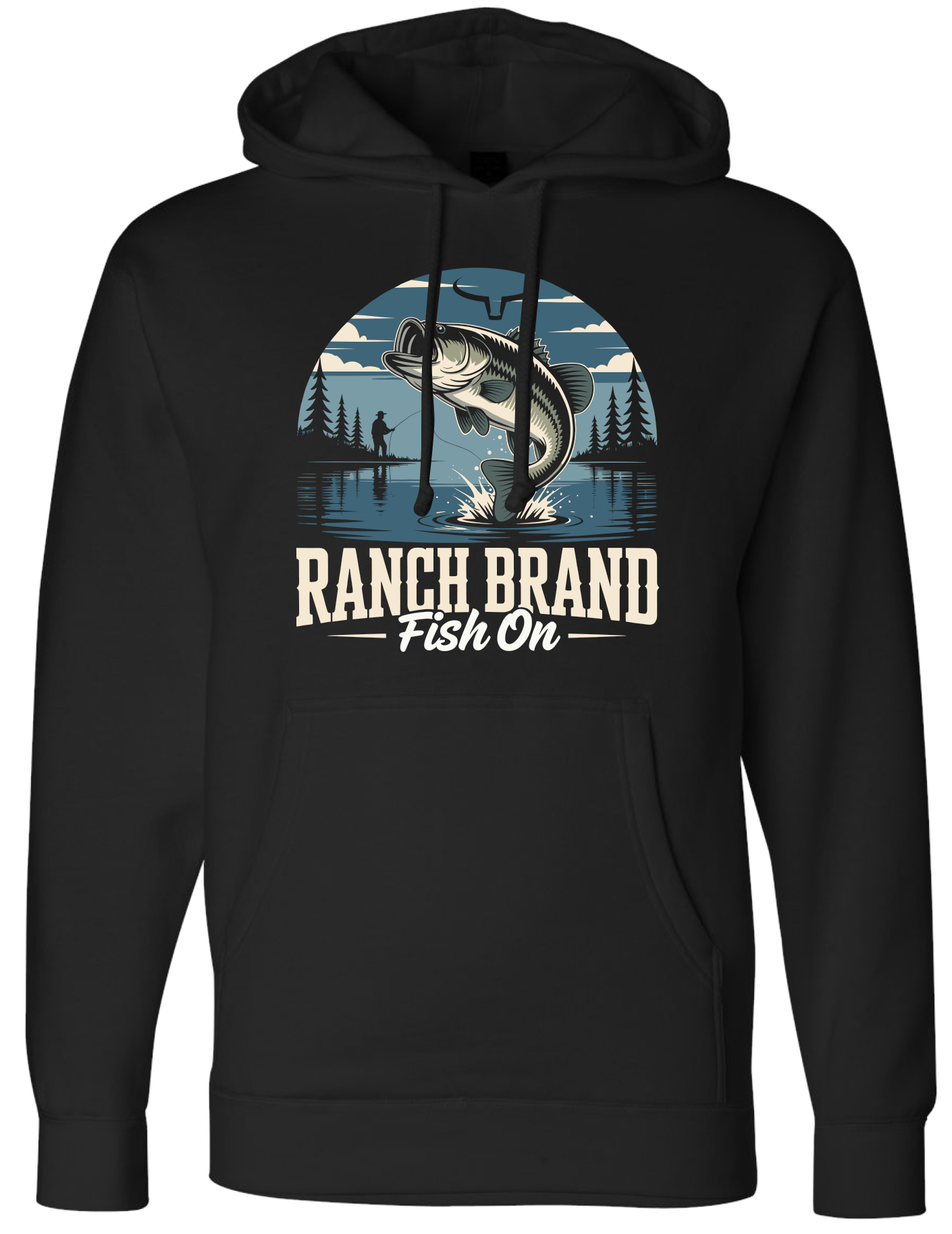 Ranch Brand | Hoodie Unisexe Fish On 4 | Noir